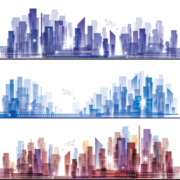 Skylines de la ciudad — Vector de stock