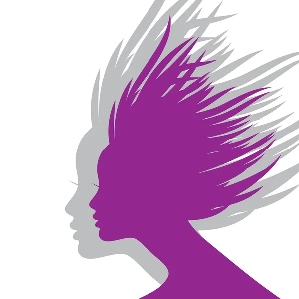 Kvinna frisyr siluett — Stock vektor