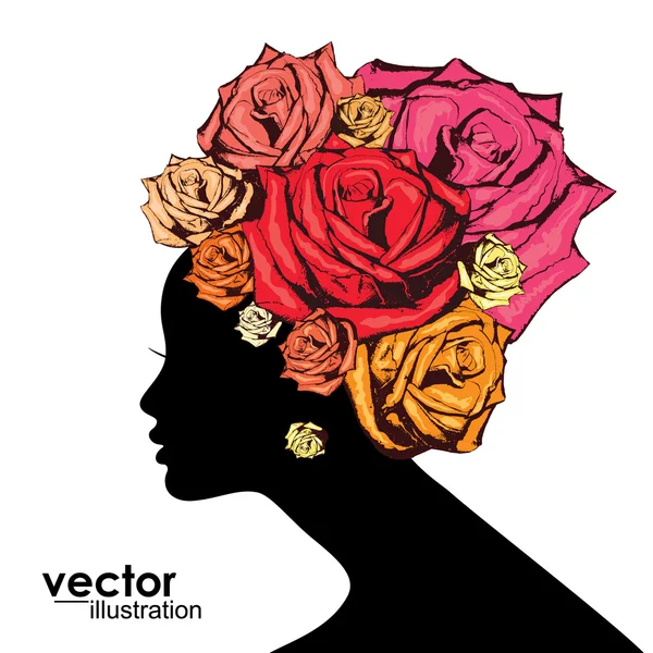 Mujer abstracta Estilo de pelo Silueta — Vector de stock