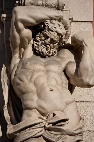 Atlante statue - bologna — Stock Photo, Image