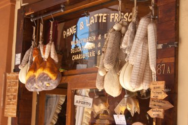 Historical Salumeria with Italian meat specialties clipart