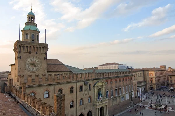 Vista del palacio de accursio - Bolonia — Foto de Stock