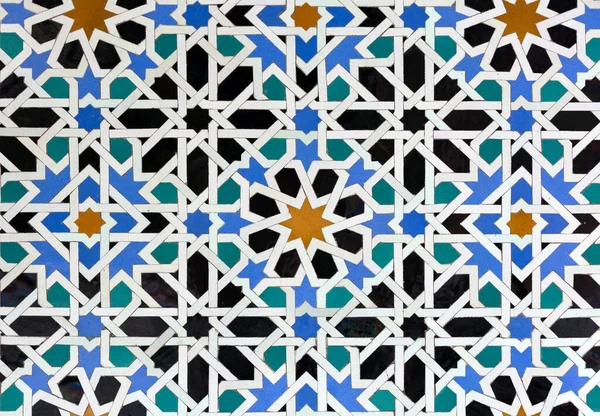 Old Islamic Tiles Also Known Zellige Azulejos Traditional Geometric Patterns — Stock Photo, Image