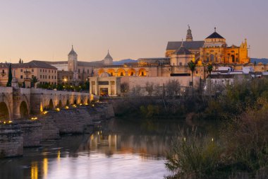 Roman Bridge and Guadalquivir river, Great Mosque, Cordoba, Spain clipart