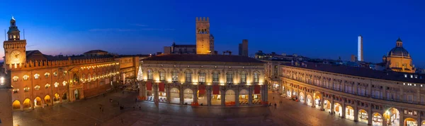 Panoramatický Pohled Hlavního Náměstí Bologna Itálie — Stock fotografie