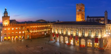 panoramik manzaralı ana kare - bologna, İtalya