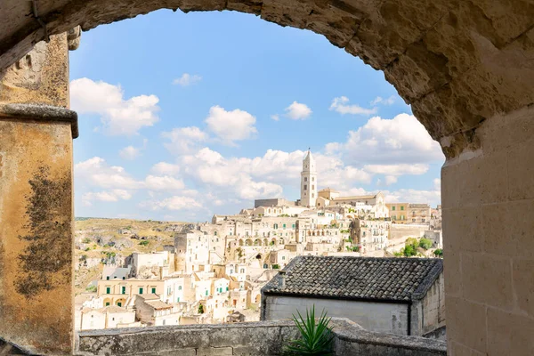 Matera Italy Panoramic View Ancient Town Matera Sassi Basilicata Unesco — Fotografia de Stock