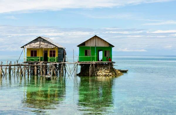 Stelzenhaus Meer Insel Derawan Indonesien Zweit Kabalutan — Stockfoto