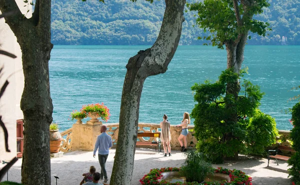 Como Gölü Nden Ünlü Villa Del Balbinello Manzarası James Bond — Stok fotoğraf