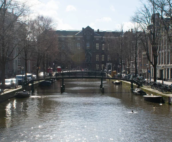 Amsterdamse Grachten Woonboten — Stockfoto