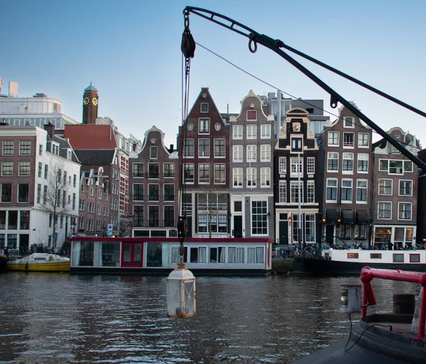 Casas Baile Icónicas Amsterdam Países Bajos Vistas Desde Otro Lado — Foto de Stock