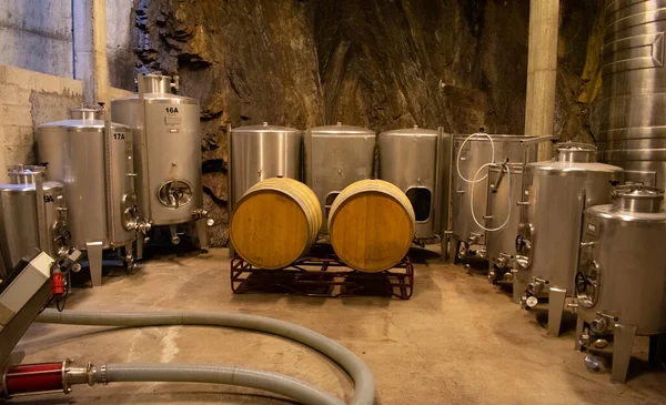 Βαρέλια Κρασιού Για Την Παρασκευή Κρασιού Πορτό Κοιλάδα Του Douro — Φωτογραφία Αρχείου