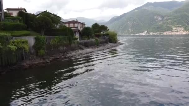 Resort Plage Sur Lac Côme Italie Vue Aérienne Sur Ville — Video