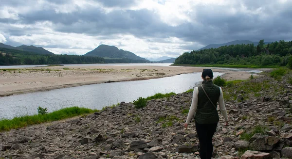 Scenic View Scottish Countryside River Speyside Scotland Summer — Fotografia de Stock