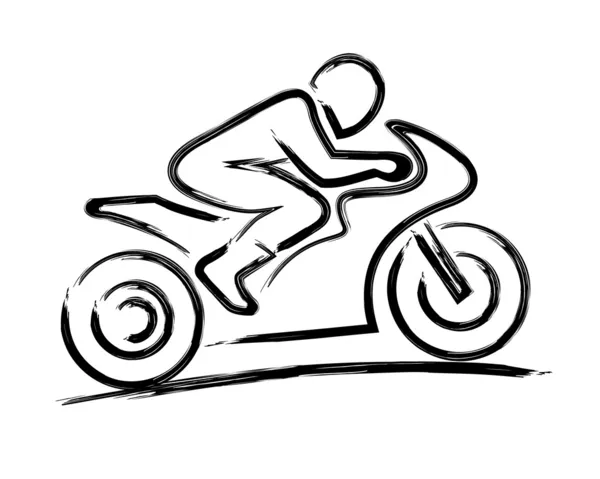 程式化的 motorbiker 图库插图