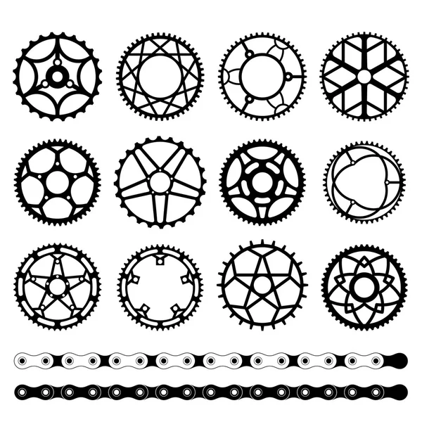 Set of chainrings — Stock Vector