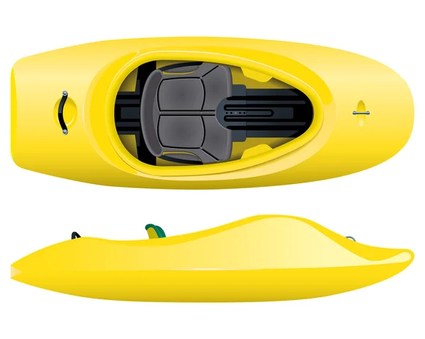 Illustrazione vettoriale del kayak freestyle giallo — Vettoriale Stock