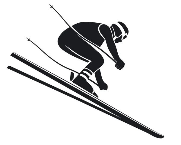 Silhouette de saut à ski — Image vectorielle