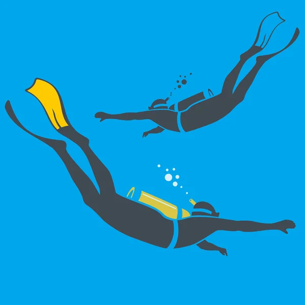 Vector illustration of divers — Stock Vector