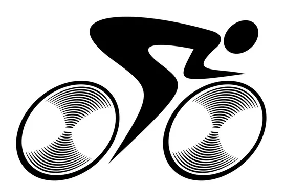 Силуэт велосипедиста Стоковая Иллюстрация