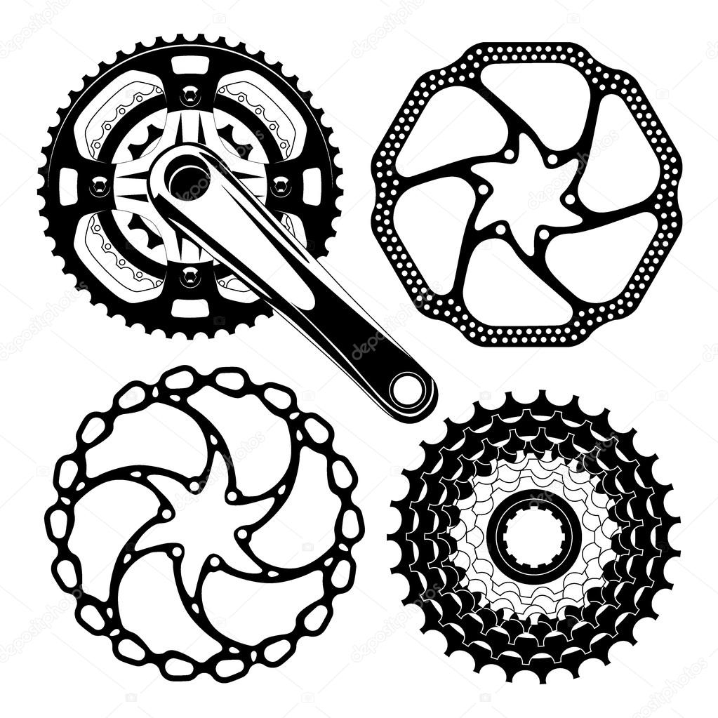 Gear Tattoo Bicycle Drawing, Bicycle, leaf, branch png | PNGEgg