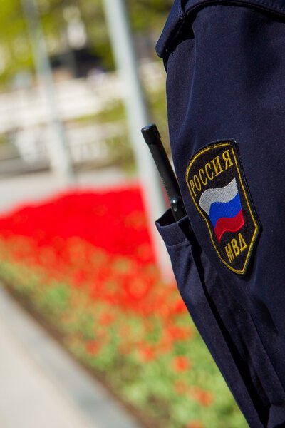 Возложение вечного огня на кремлевскую стену. Москва, Россия
