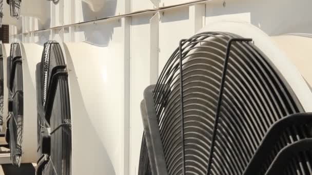 Industrial air-conditioning, fan blades — Stock Footage Industrial air-conditioning, fan blades Stock Footage