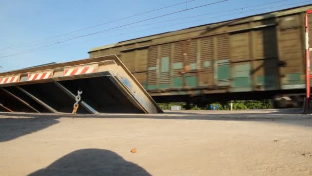 ロシアの鉄道。機関車、ワゴン. — ストック動画