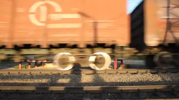 Ferrovie russe. Locomotive, carri . — Video Stock