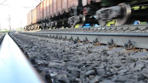Ferrocarriles rusos. Locomotoras, vagones . — Vídeo de stock