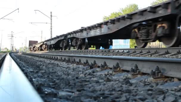 Ferrocarriles rusos. Locomotoras, vagones . — Vídeo de stock