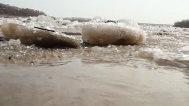 buz drift. Rusya, Bahar, büyük bir nehir