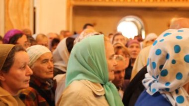 Ufa, Rusya - Eylül 2012: bakire mucizevi simgesini ve st matrona emanetler toplantı. Rus Ortodoks Kilisesi