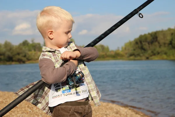 Boy fishing. fisherman — Stock Photo, Image