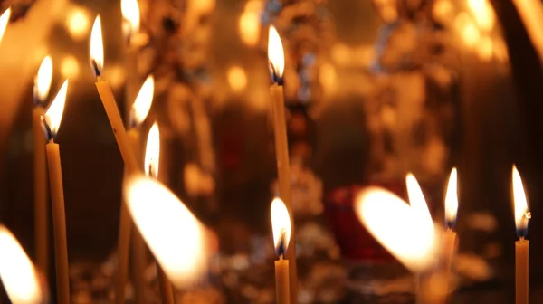 Russian Orthodox Church. The interior, icons, candle, life. — Stock Photo, Image