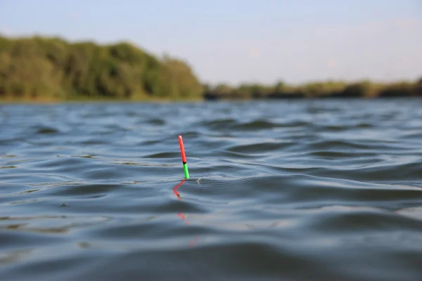 A pescar. Flutuar na superfície da água — Fotografia de Stock