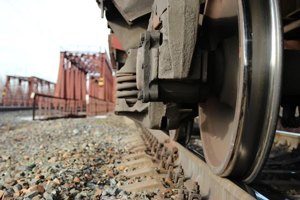 Russische Eisenbahnen. Lokomotiven, Waggons. — Stockfoto