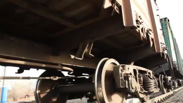 Russische spoorwegen. locomotieven, wagons. — Stockvideo