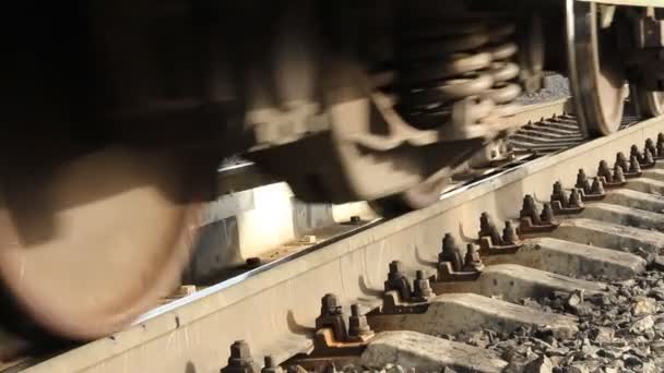 Ferrocarriles rusos. Locomotoras, vagones . — Vídeo de stock