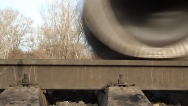 Rysslands järnvägar. lok, vagnar. — Stockvideo