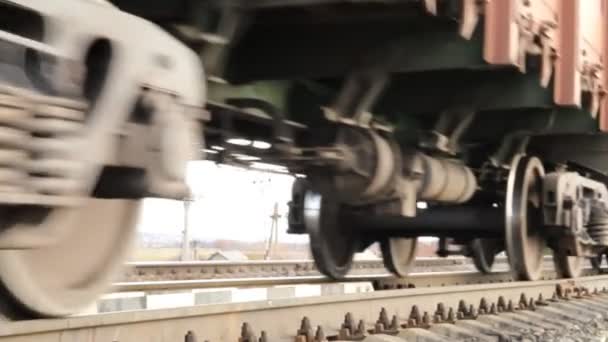 Russische spoorwegen. locomotieven, wagons. — Stockvideo