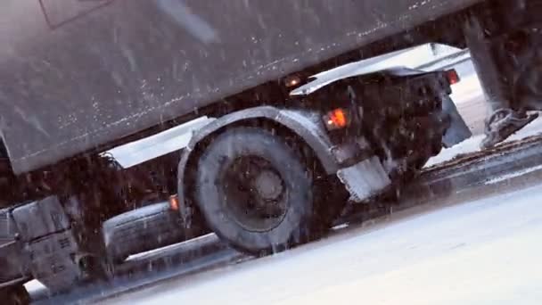 Vintern highway. snö — Stockvideo
