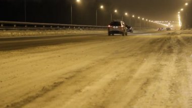 Kış otoyol. kar