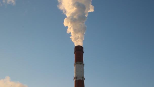 Central térmica, el humo de la chimenea. Generación, energía — Vídeos de Stock