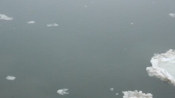 Лід, що плаває на річці — стокове відео