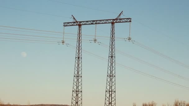 Parte della sottostazione ad alta tensione — Video Stock