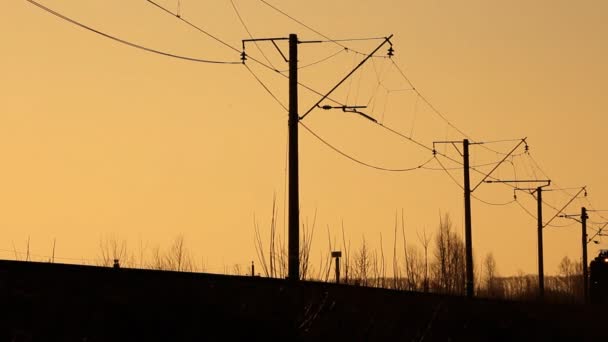 Spoorweg. goederentrein in beweging — Stockvideo