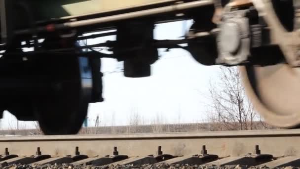 Колёса поезда — стоковое видео
