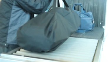 x-ray inspectiesysteem. Bagage op de l