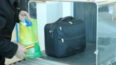 x-ray inspectiesysteem. Bagage op de l
